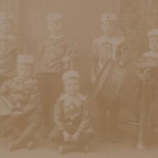 1870's Six Boy Band In Uniform Cabinet Photograph ph1073 picture