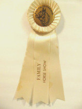 vintage, undated, white Fun on Horseback Family Horse Show award ribbon picture