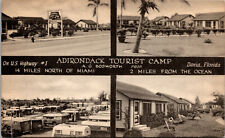 Vtg 1940s Adirondack Tourist Camp Trailer Park Campers Dania Florida FL Postcard picture