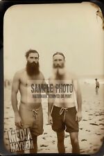 Scruffy Bearded Shirtless Men At Beach  Print 4x6 Gay Interest Photo #118 picture