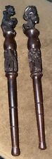 Tribal Set Of Two Figures Made To Look Like Carved Ebony Wood. approx 6” Vintage picture