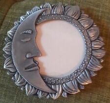 FIGI Celestial Pewter Silver Tone Metal Picture Photo Frame Crescent Moon Sun picture