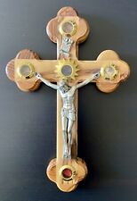 Olive Wood Holy Lands Cross / Crucifix - 4 Essences - 9 in x 6 in -- NO RESERVE picture