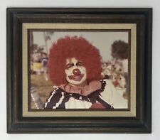 Vintage Clown Photo w/frame Circus Carnival Big Top Makeup picture