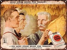 1943 Lucky Strike Cigarettes Fine Tobacco Chapin Metal Sign Repro 9x12