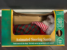 Vintage 1993 Gemmy North Pole Animated Snoring Santa In Original Box 12”x6”x7” picture
