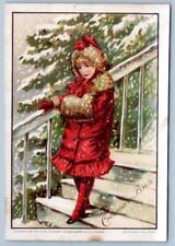 1887 CROSMAN BROTHERS SEED MERCHANTS JULIUS BIEN CHRISTMAS VICTORIAN TRADE CARD picture