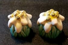 1950s Vintage Tropical Flowers Salt And Pepper Shakers  picture