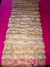 Antique c. 17th 18th C Rare MILAN BRUSSELS LACE QTY 3 Gown trim front Lengths picture