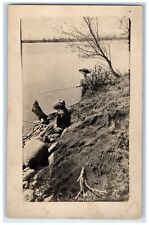 c1910's Victorian Women Fishing Marshall MN RPPC Photo Posted Antique Postcard picture