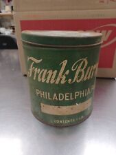 VINTAGE FRANK BURNS BAKERY CANISTER &LID TIN CAN 1LB PHILADELPHIA PA Advertising picture