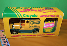 Crayola Ltd Edition 1903 Collectible Car Bank And Fluorescent Crayons 1993 Toy picture
