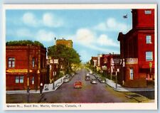 Sault Ste. Marie Ontario Canada Postcard Queen St. Exterior View Building c1940 picture