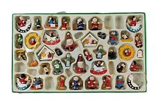 Santa’s World Kurt S. Adler Tiny Wooden Christmas Ornaments 40 pc hand crafted picture