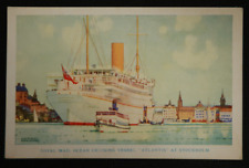 Royal Mail Ocean Cruising Vessel Atlantis at Stockholm Postcard Steamship Englan picture