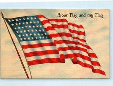 postcard Your Flag and my Flag linen Flag series #11 0606 picture