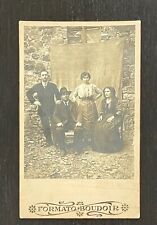 1880 ITALIAN FAMILY - FATHER MOTHER SISTER & BROTHER - LARGE CABINET CARD PHOTO picture