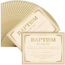 50 Pcs Baptism Certificates for Church with Elegant Border for Baby Baptismal... picture