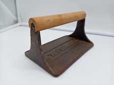 Vtg. 1980 Armbee Pig Bacon Press Cast Iron Wood Handle Country Farm Decor picture