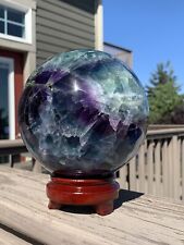 4,095g Rainbow Fluorite *HUGE* Sphere w/Stand •Over 9 Pounds *U.S. Based* picture