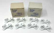 8 Vintage Ribbon Bow Porcelain Place Card Holders 1976 Betty St. John Boxes picture