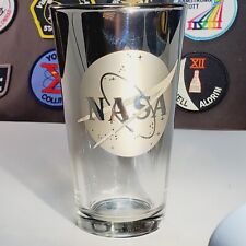 NASA KENNEDY SPACE CENTER Souvenir Drinking Glass w/11 NASA Mission Patches~NOS picture