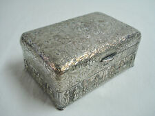 EG Webster & Son Silver Plate Cigarette Box Embossed Repousse Dancing Wedding picture