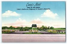 c1940's Casey's Motel Exterior Roadside Memphis Tennessee TN Signage Postcard picture