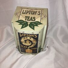 Vintage Lipton's Teas Tin Box Sloped Hinged Lid by The Tin Box Company picture