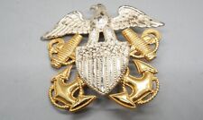 WWII 1/20 10K Gold & Sterling Navy Officer Hat Badge picture