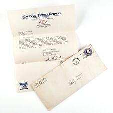 Saginaw Timber Company Logging Letterhead 1940s Aberdeen Washington Letter A508 picture