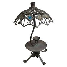 Antique Iron Shabby Victorian Parasol Candle Holder picture