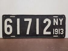 1913 New York REPAINTED License Plate Tag. picture