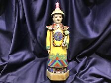 CHINESE QING DYNASTY EMPEROR WUCAI court official 15” POTTERY STATUE picture
