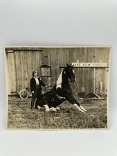 Vintage Photograph Woman Horse Stables 1940s 50s 60s 8x10 picture
