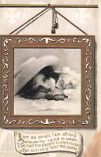Postcard Young Girl Framed I Am So Small I Am Afraid Because My Voice Is Weak picture