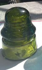 Star Glass Insulator ***COOL YELLOW-OLIVE Green*** With Snow - Fizzy - CD 161  picture