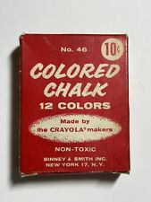 Vintage Crayola No. 46 Colored Chalk & Box - Binney & Smith - 10 cent Red Box picture