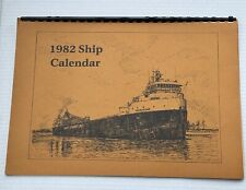 Vtg 1982 Calendar SHIP CALENDAR Great Lakes Ship Pen Pencil Prints MI Coast Guar picture