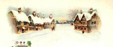  c1912 Christmas Town Snow Winter Embossed Postcard (A20) picture