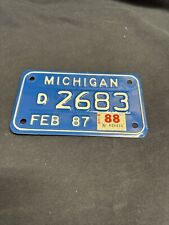 1987 1988 Michigan Motorcycle Dealer License Plate D2683 picture