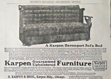 Chicago Illinois Vintage Print Ad Karpen Davensport Sofa Furniture Art  1902 picture