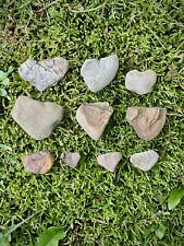10pcs Natural Heart Shaped Rocks • Raw Untumbled Stones from Mohican River Ohio picture