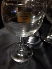 Vintage Crystal  Luminarc Wine Goblets France Impressed Set of 3 Short Unused  picture