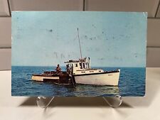 c1960 Portland Maine Lobster Boat off the Coast of Maine Vintage Chrome Postcard picture