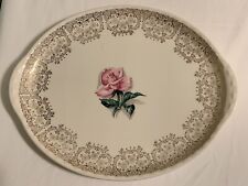 Vintage Crooksville China Delmar Rose Platter 13-1/2” picture