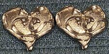 RARE 2 METZKE PEWTER Cute 1990 Magnets Hearts with Ribbon & Bow 1.25