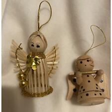 VINTAGE WOODEN ANGELS HANDMADE ornaments picture