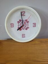 Cross Stitch Kitchen Wall Clock Decor Granny Vintage Cottage Core Needle Craft picture