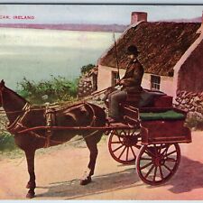 c1910s Ireland UK Jaunting Car Horse Carriage Dog Cart Pre-Auto Car Driving A205 picture